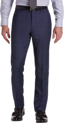 Slim Fit Wool Blend Windowpane Suit Pants