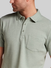 Regular Fit Variegated Microstripe Short Sleeve Polo