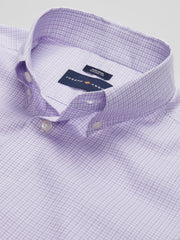 Classic Fit Mini Check Button Down Collar Dress Shirt