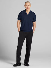 Linen Blend Camp Collar Polo Sweater