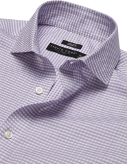 Modern Fit Grid Spread Collar Dress Shirt