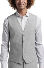 Slim Fit Linen Blend Suit Vest