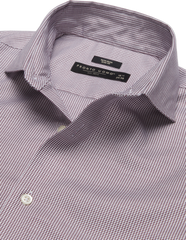 Slim Fit Micro Check Spread Collar Dress Shirt