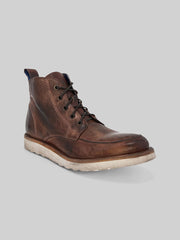 Lincoln Leather Apron Toe Lace-Up Boots