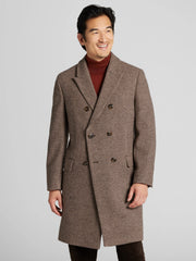 Double-Breasted Houndstooth Topcoat