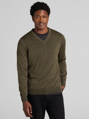 Merino Wool Blend V-Neck Sweater