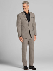Modern Fit Premium Wool Windowpane Suit