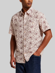 Regular Fit Modern Floral Short Sleeve Button Up Shirt