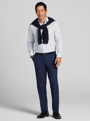 Classic Fit Mini Check Spread Collar Dress Shirt