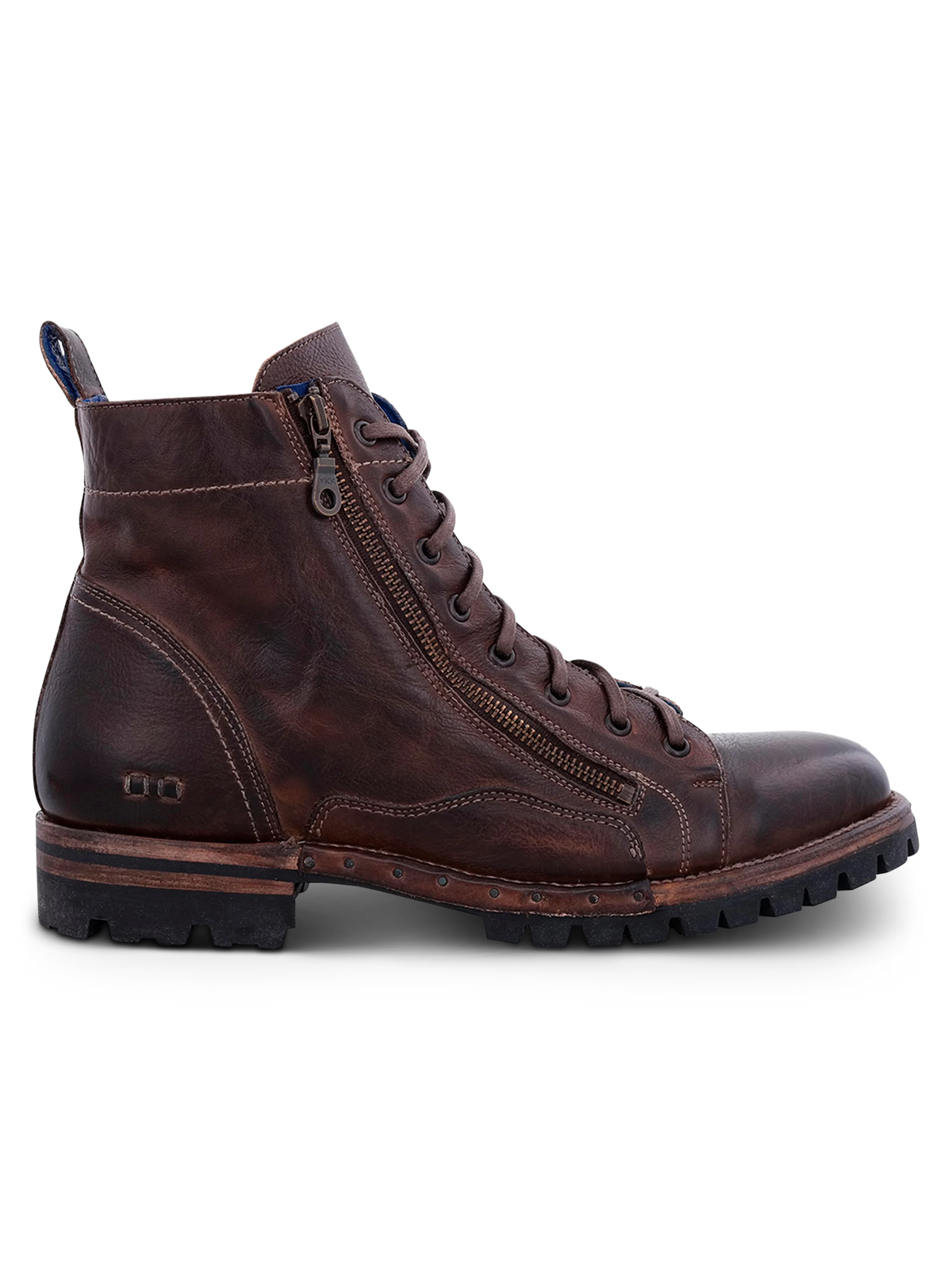 Old Bowen Trek Leather Side Zip Lace-up Boots