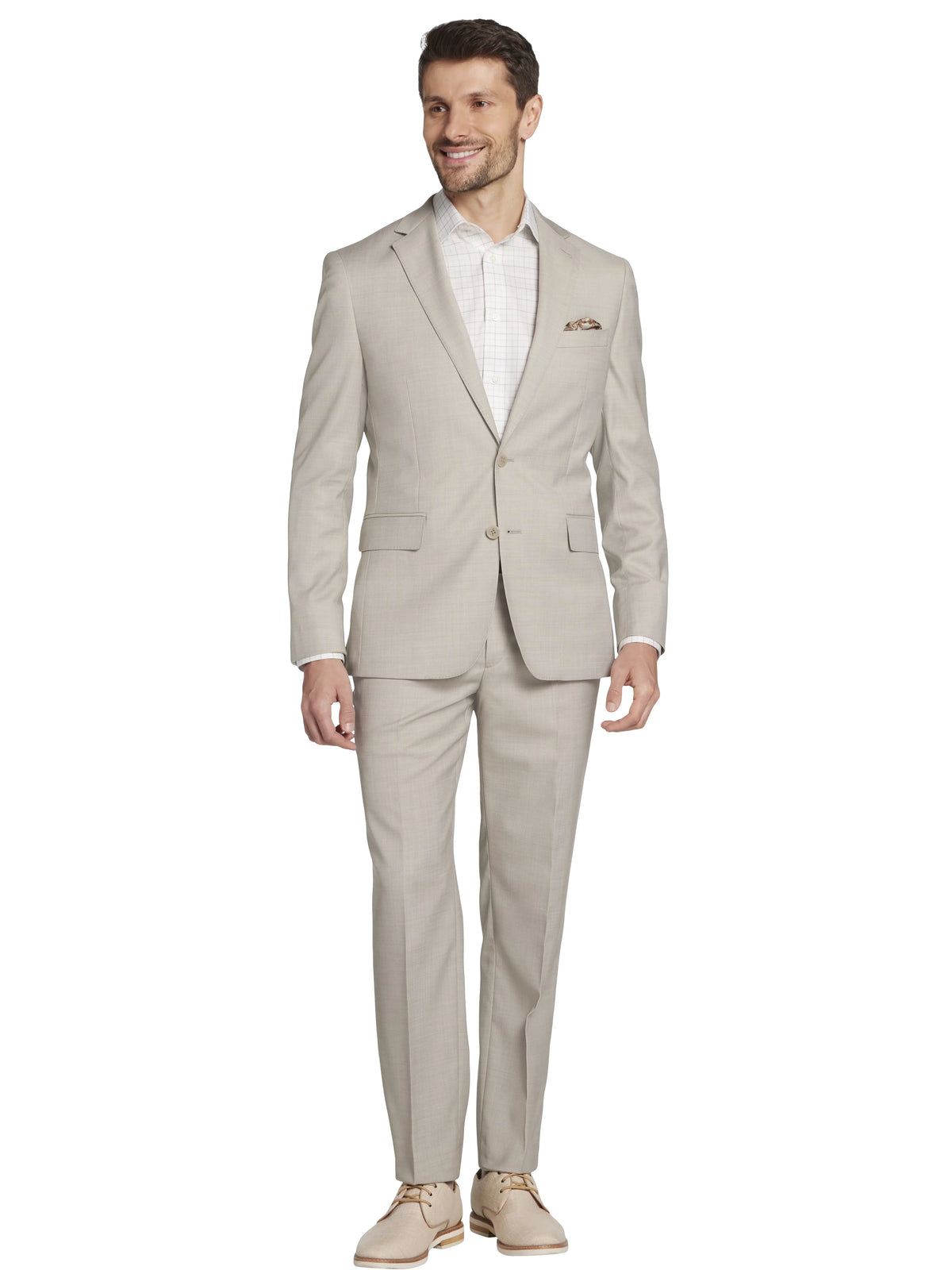 Slim Fit Wool Blend Sharkskin Suit Jacket
