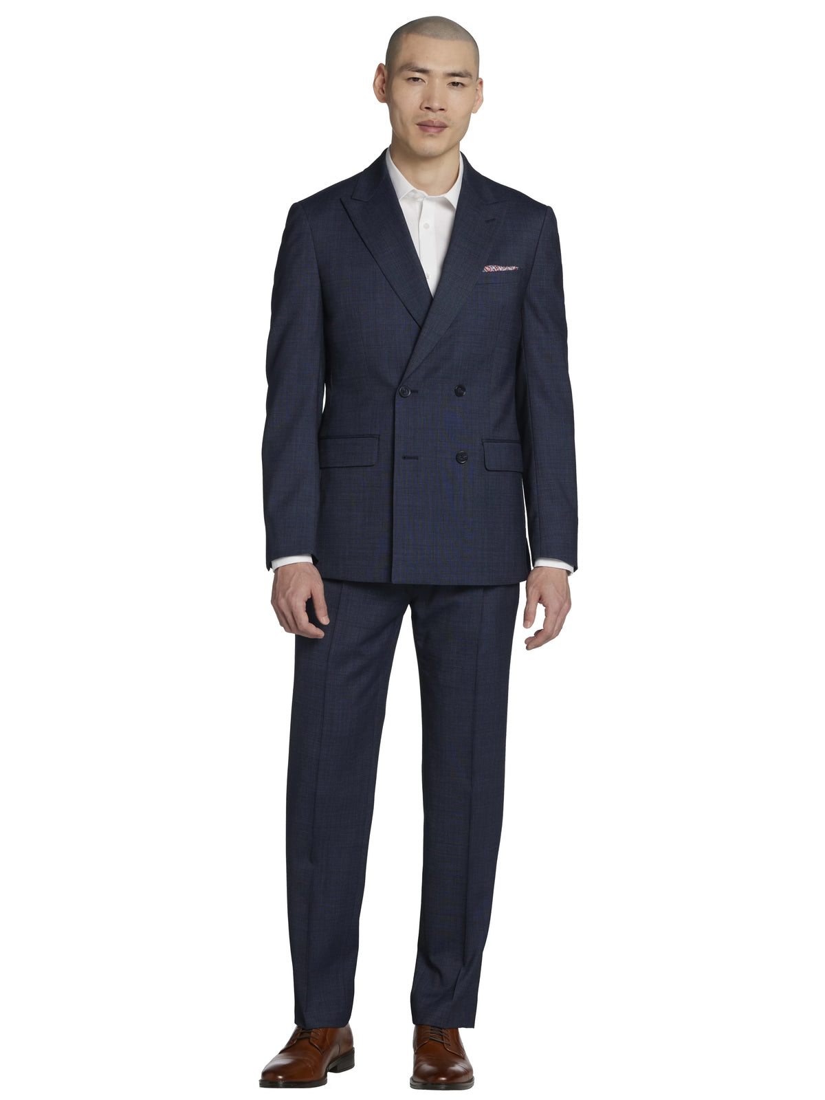 Slim FIt Wool Blend Double-Breasted Suit Jacket