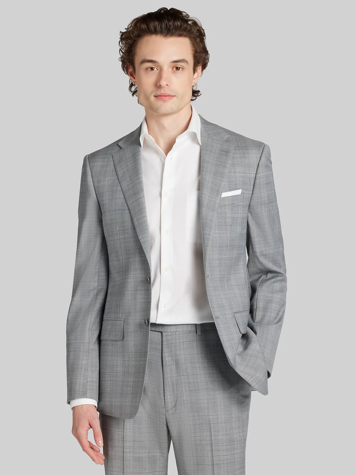 Slim Fit Plaid Suit Jacket