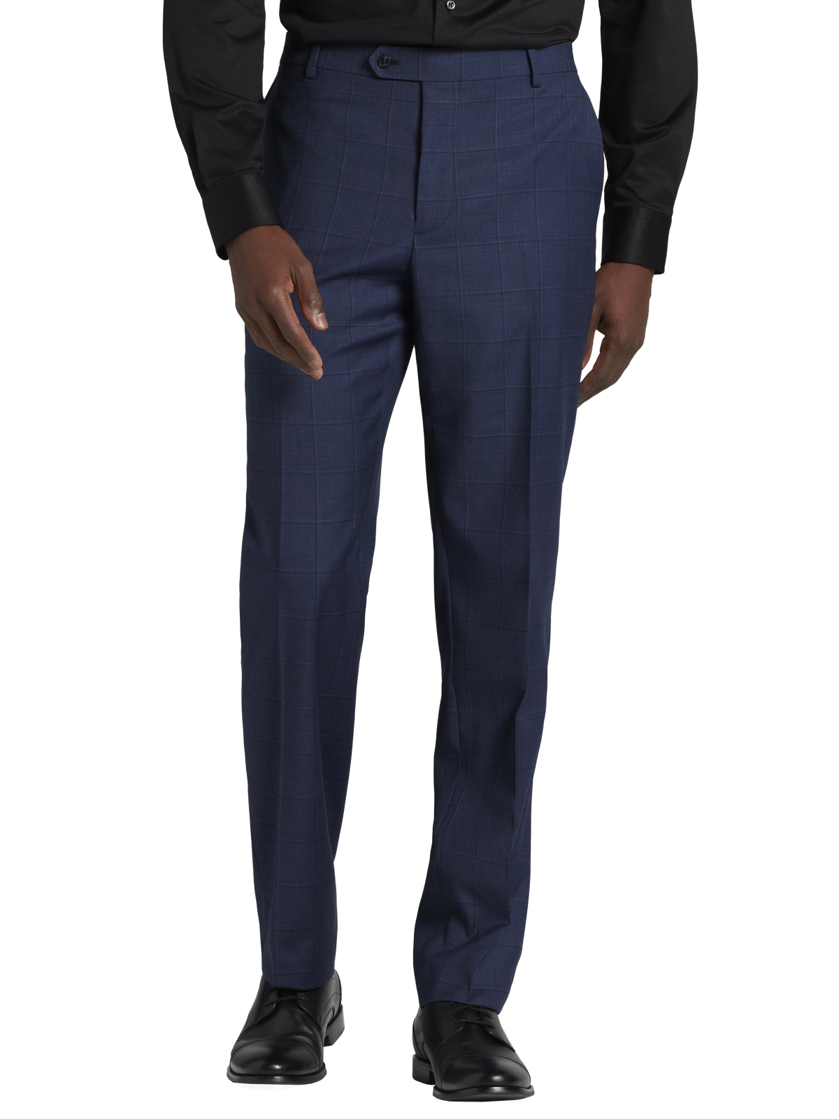Classic Fit Wool Blend Windowpane Suit Pants