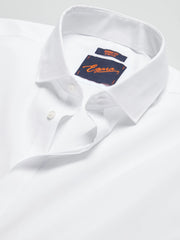 Skinny Fit Solid Covered Placket Dress Shirt