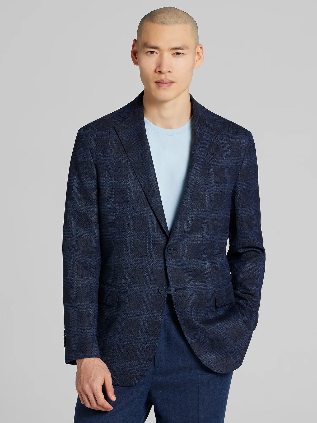 Modern Fit Plaid Sport Coat