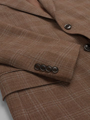 Slim Fit Premium Wool Blend Plaid Suit Jacket