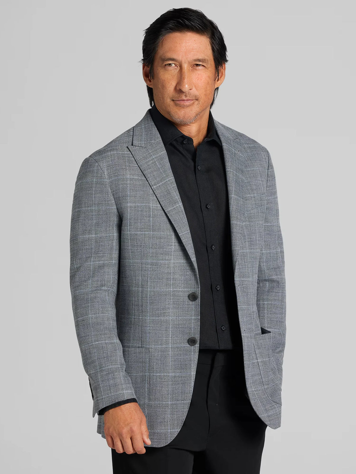 Slim Fit Windowpane Plaid Pick Stitch Sport Coat