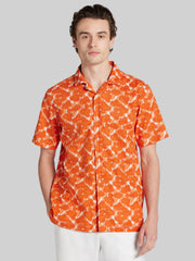Modern Fit Linen Blend Short Sleeve Camp Shirt