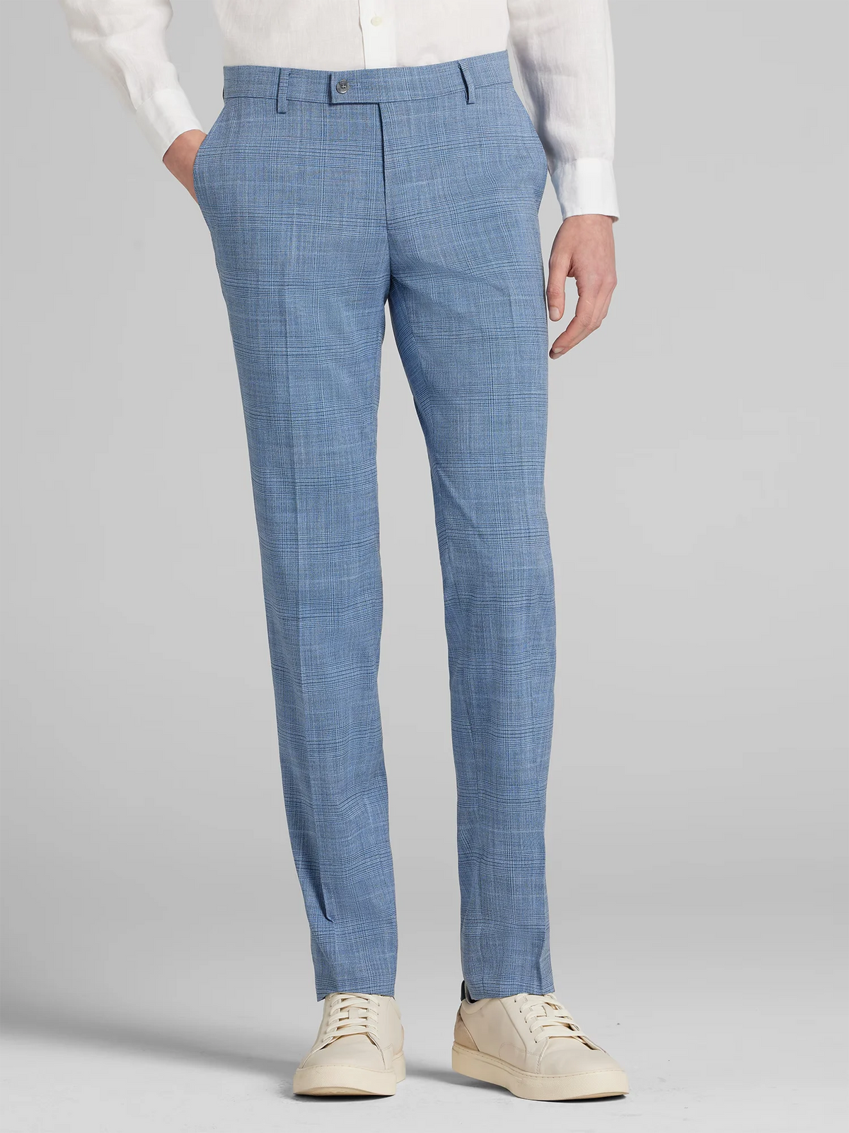 Skinny Fit Windowpane Dress Pants