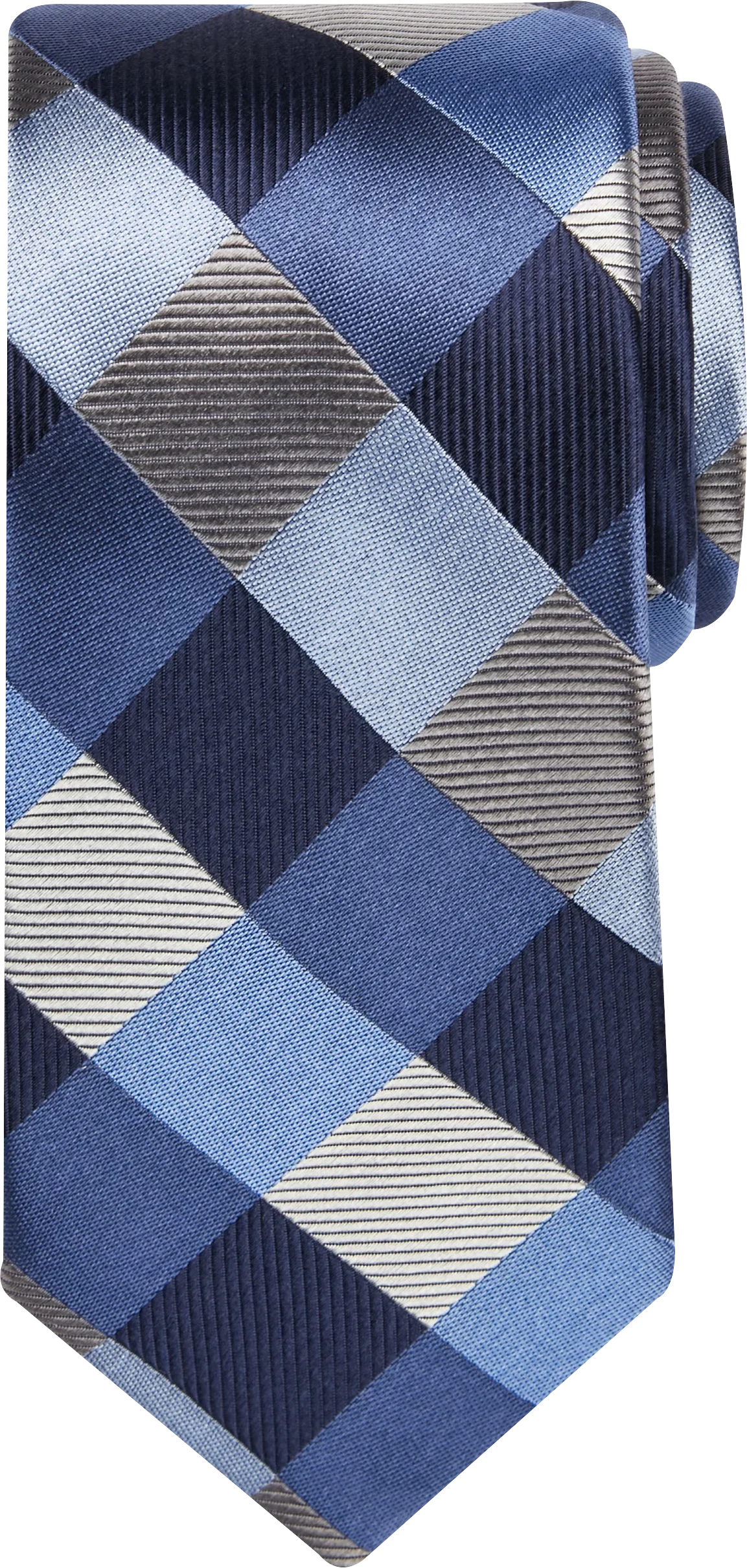 Narrow Gingham Patchwork Silk Tie