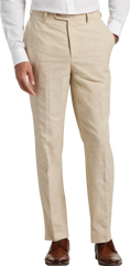 Slim Fit Linen Blend Suit Pants
