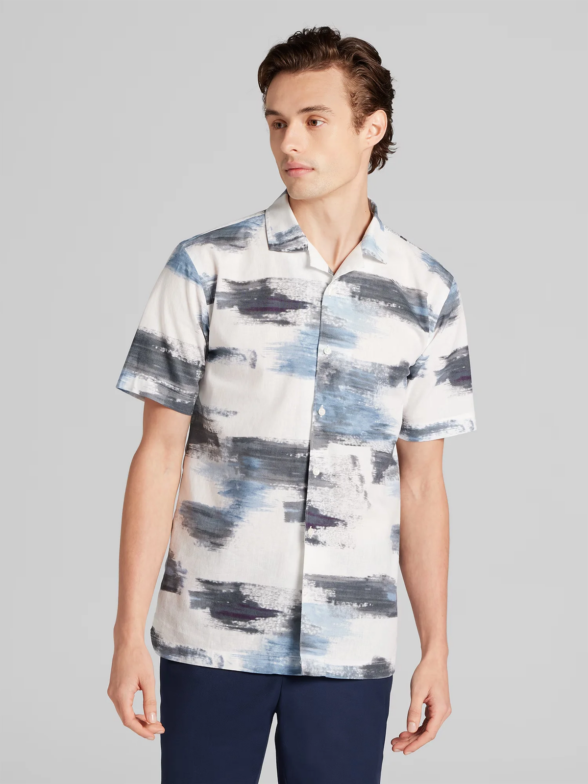 CHILLFLEX Linen Blend Short Sleeve Camp Shirt