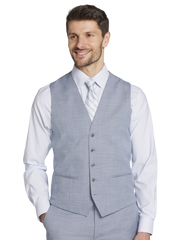Slim Fit Wool Blend Sharkskin Suit Vest