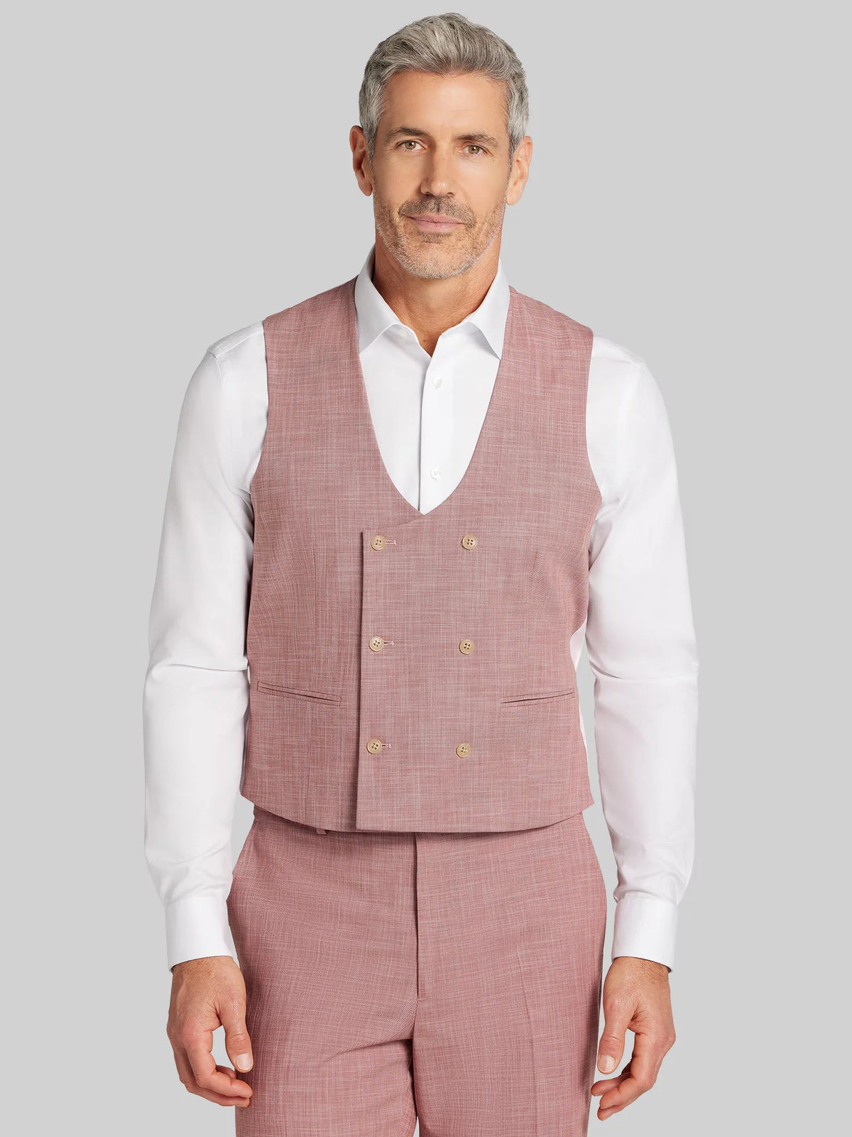 Modern Fit Double-Breasted Scoop Vest