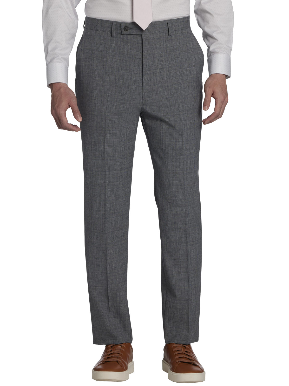 Slim Fit Wool Blend Plaid Suit Pants