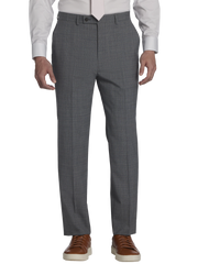 Slim Fit Wool Blend Plaid Suit Pants