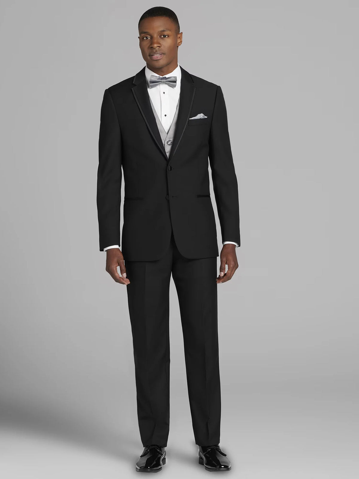 Black Satin Edged Notch Lapel Tux