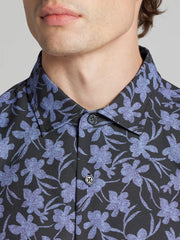 Slim Fit Modern Floral Woven 4‑Way Stretch Button Up Shirt