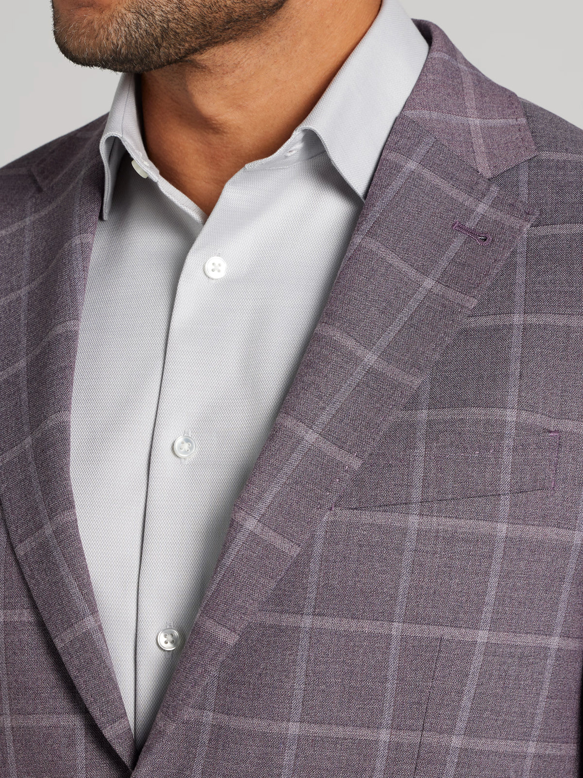 Classic Fit Premium Wool Blend Windowpane Sport Coat