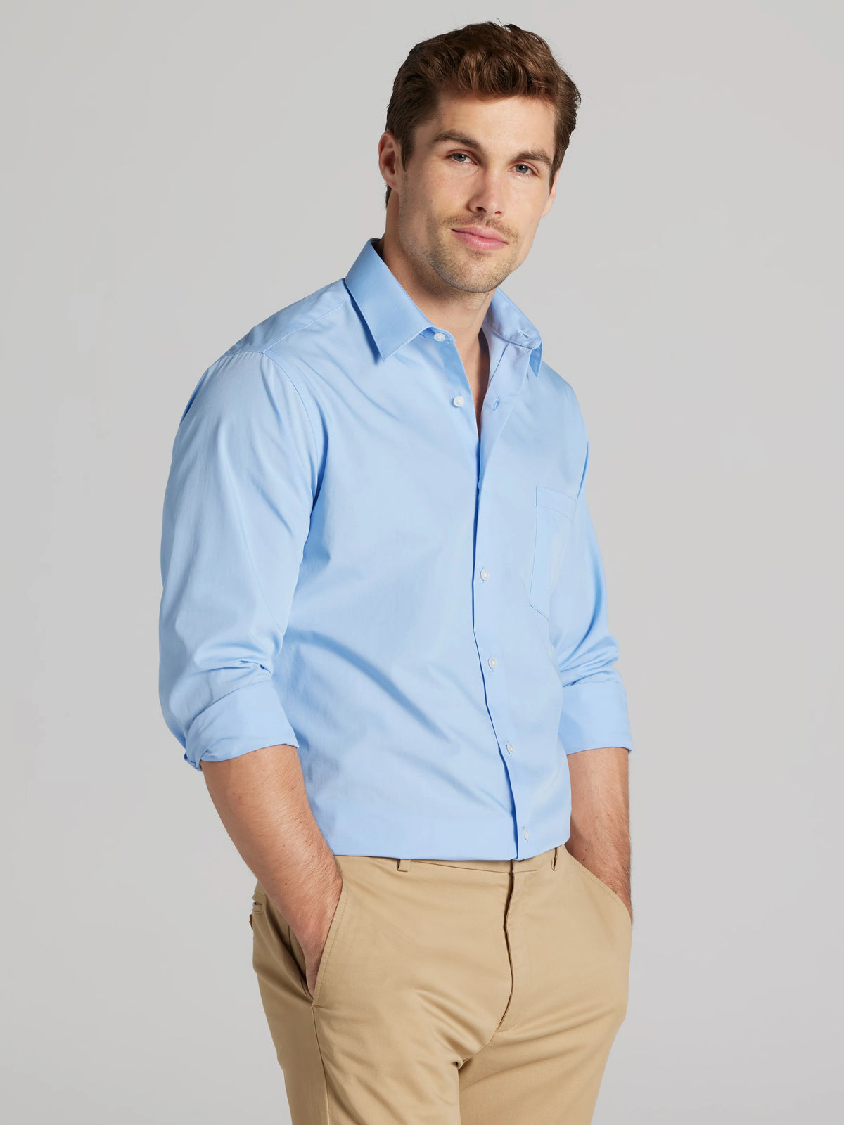 Athletic Fit Solid Poplin Dress Shirt