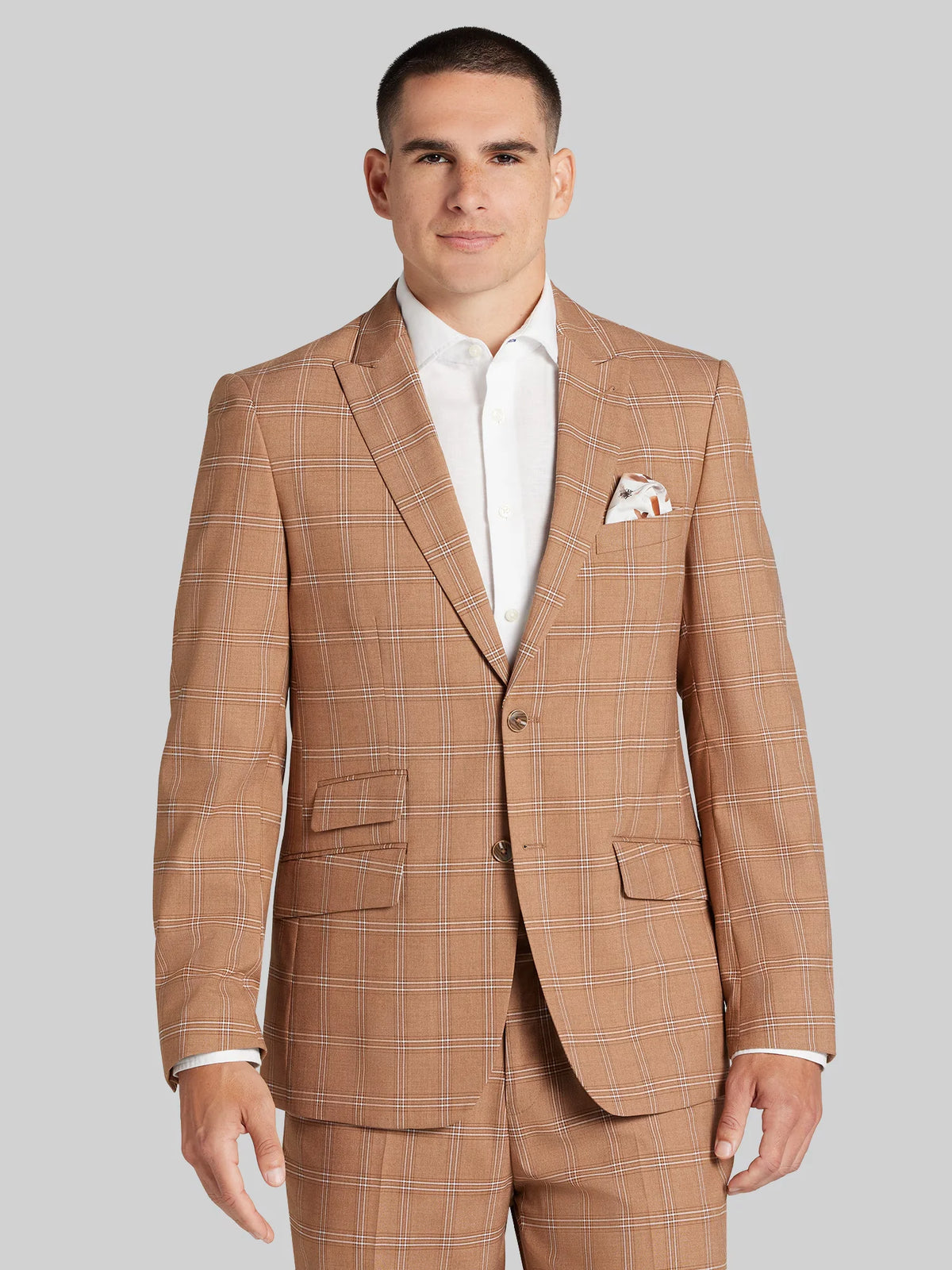 Modern Fit Plaid Suit