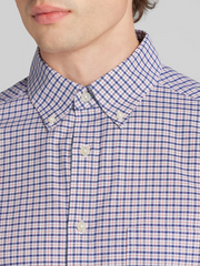 Classic Fit Grid Pattern Button Up Shirt
