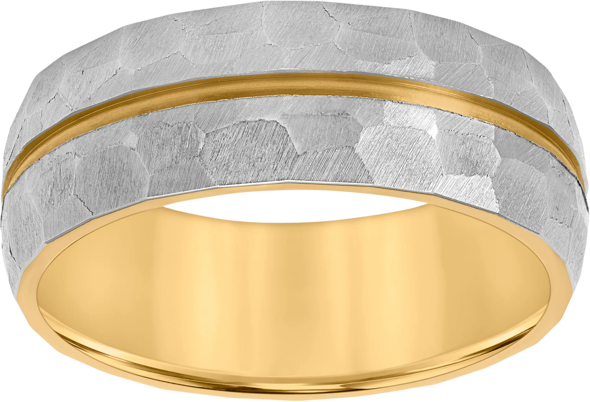 8mm Faceted Titanium Band