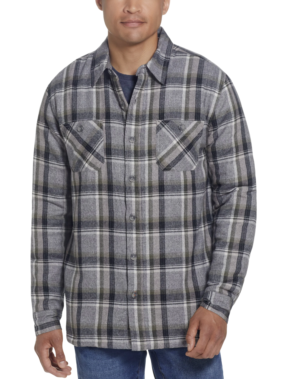Sherpa Lined Flannel Shirt Jacket