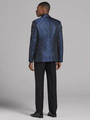 Blue Jacquard Dinner Jacket Tux