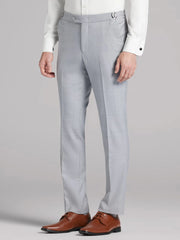 Light Gray Satin Edged Notch Lapel Tux