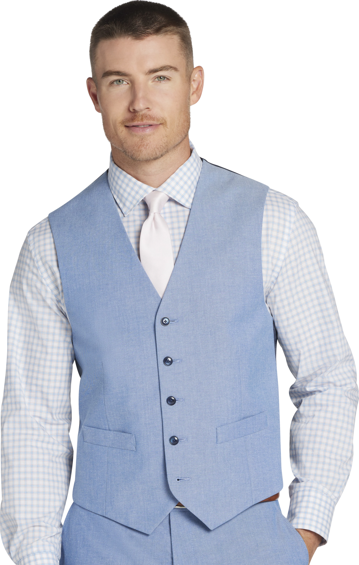 Modern Fit Cotton Blend Suit Vest