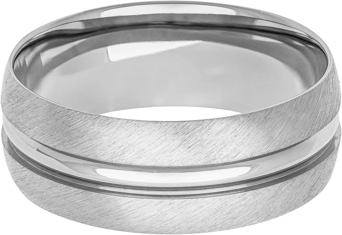 8mm Satin Polished Titanium Band