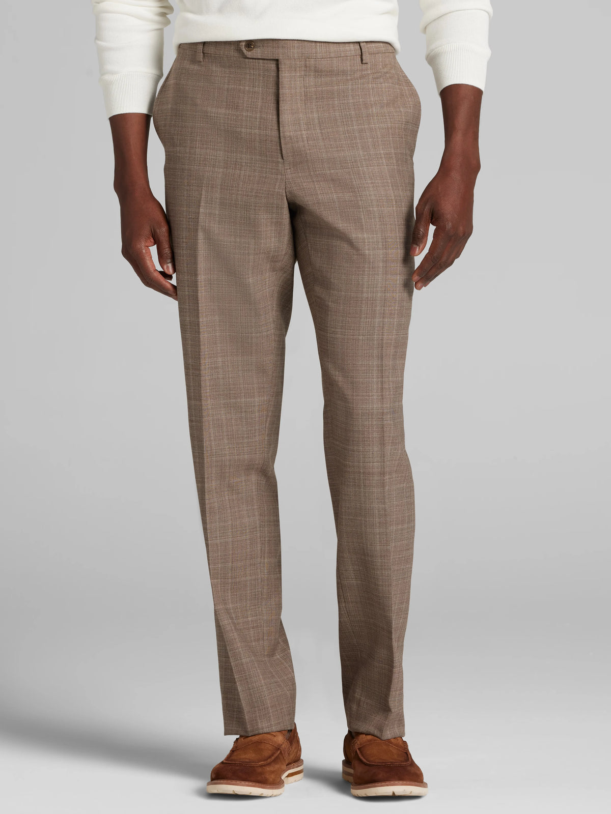 Classic Fit Wool Blend Plaid Suit Pants