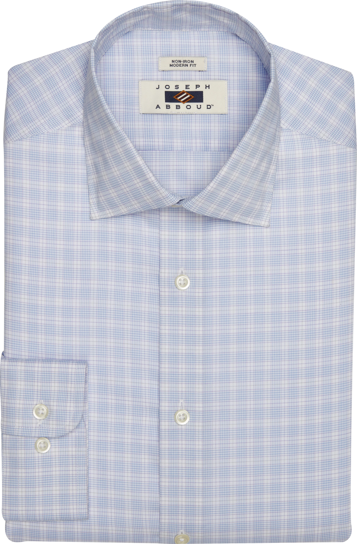 Modern Fit Plaid Spread Collar Dress Shirt