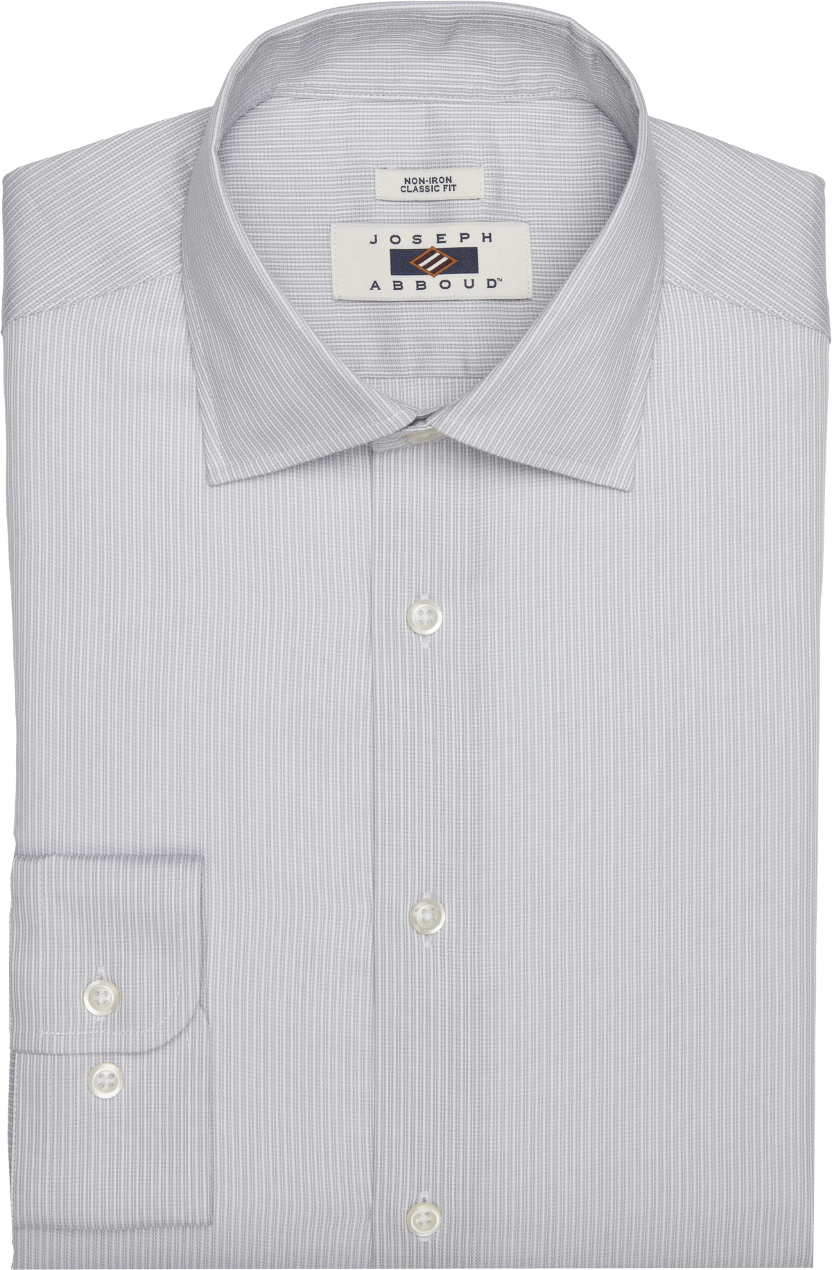 Classic Fit Textured Stripe Spread Collar Dress Shirt