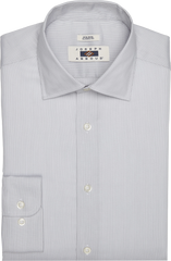 Classic Fit Textured Stripe Spread Collar Dress Shirt
