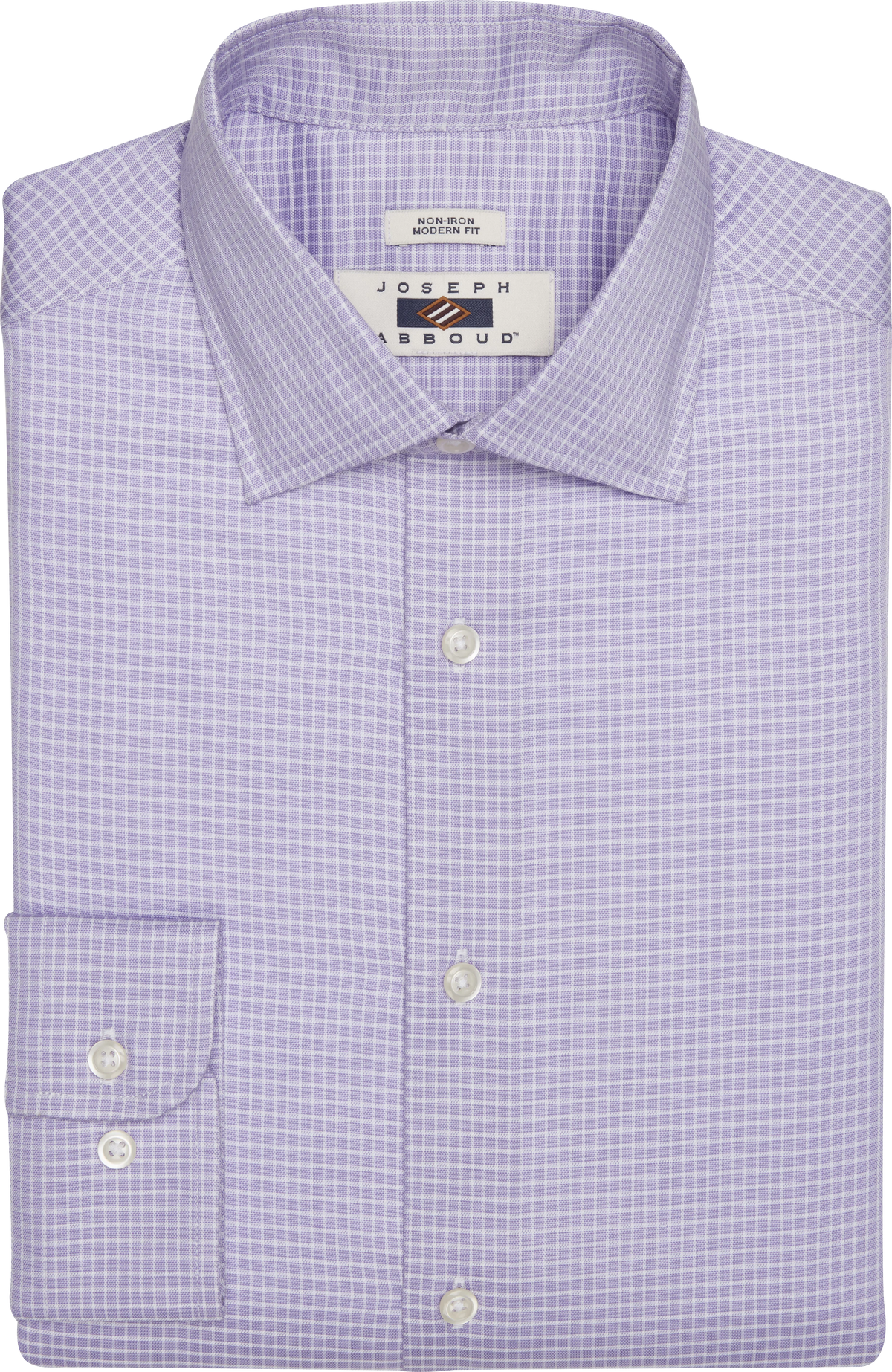 Modern Fit Check Spread Collar Dress Shirt