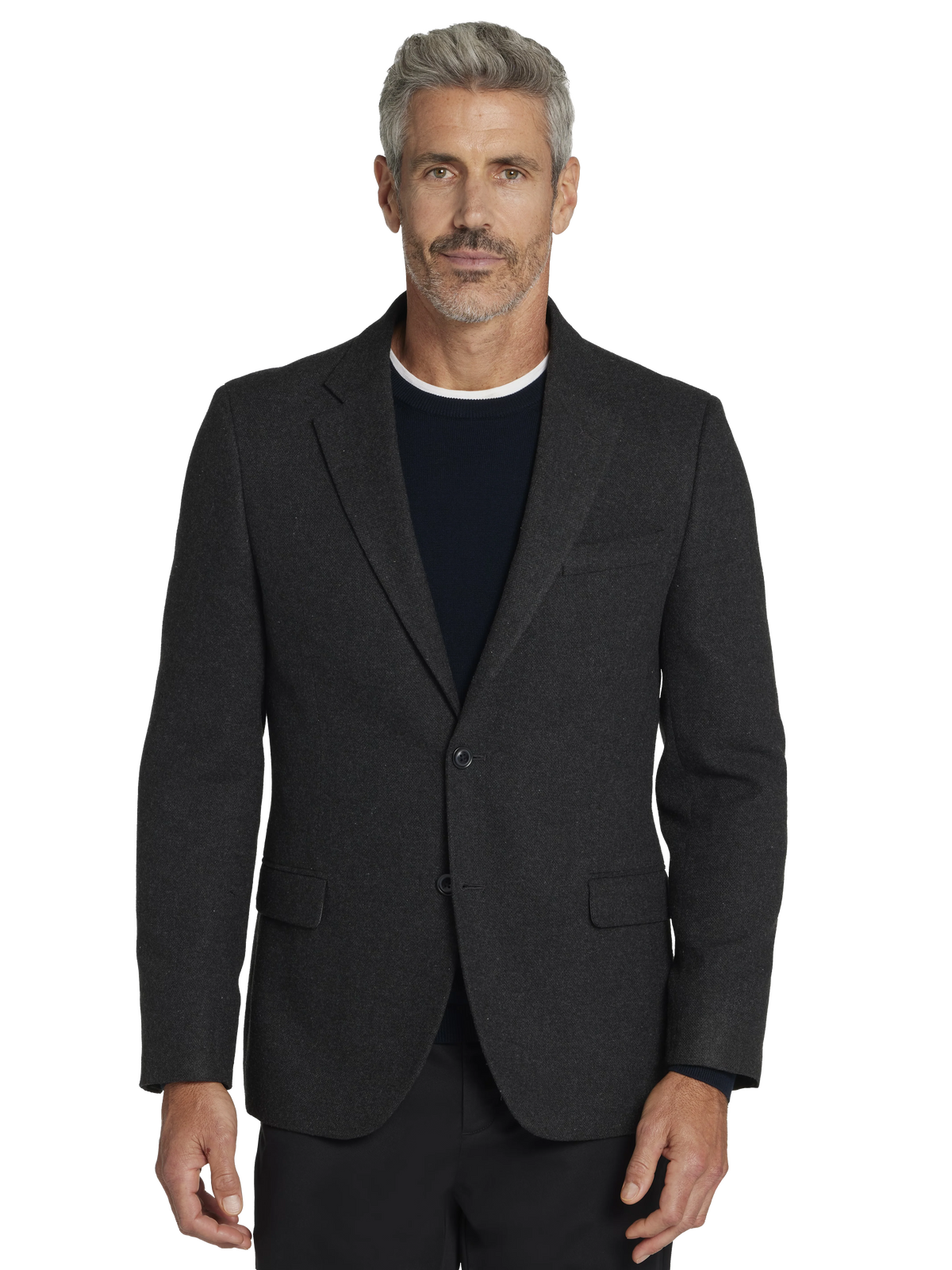 Modern Fit Tweed With Leather Elbow Patches Sport Coat