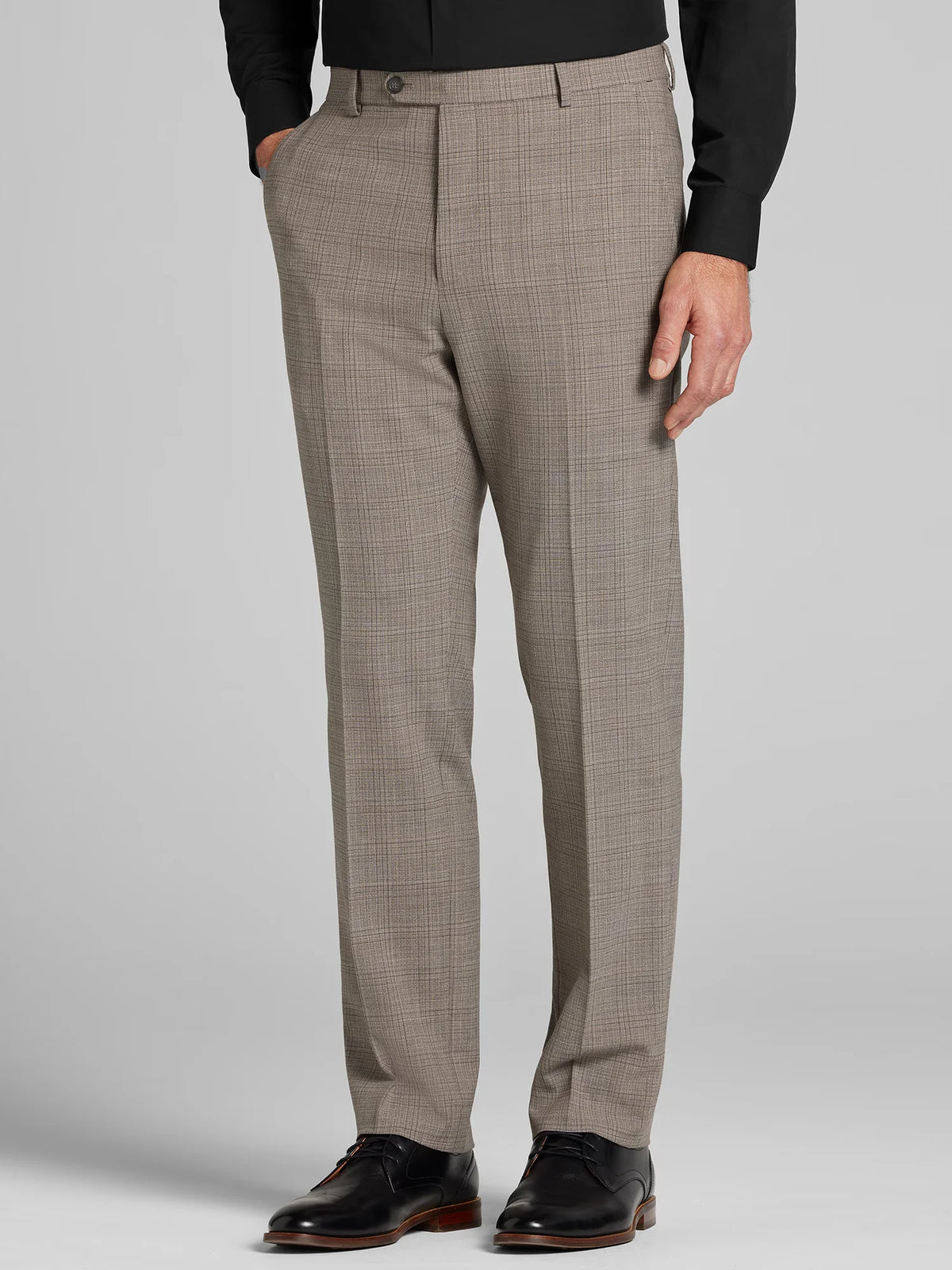 Modern Fit Premium Wool Blend Windowpane Suit Pants
